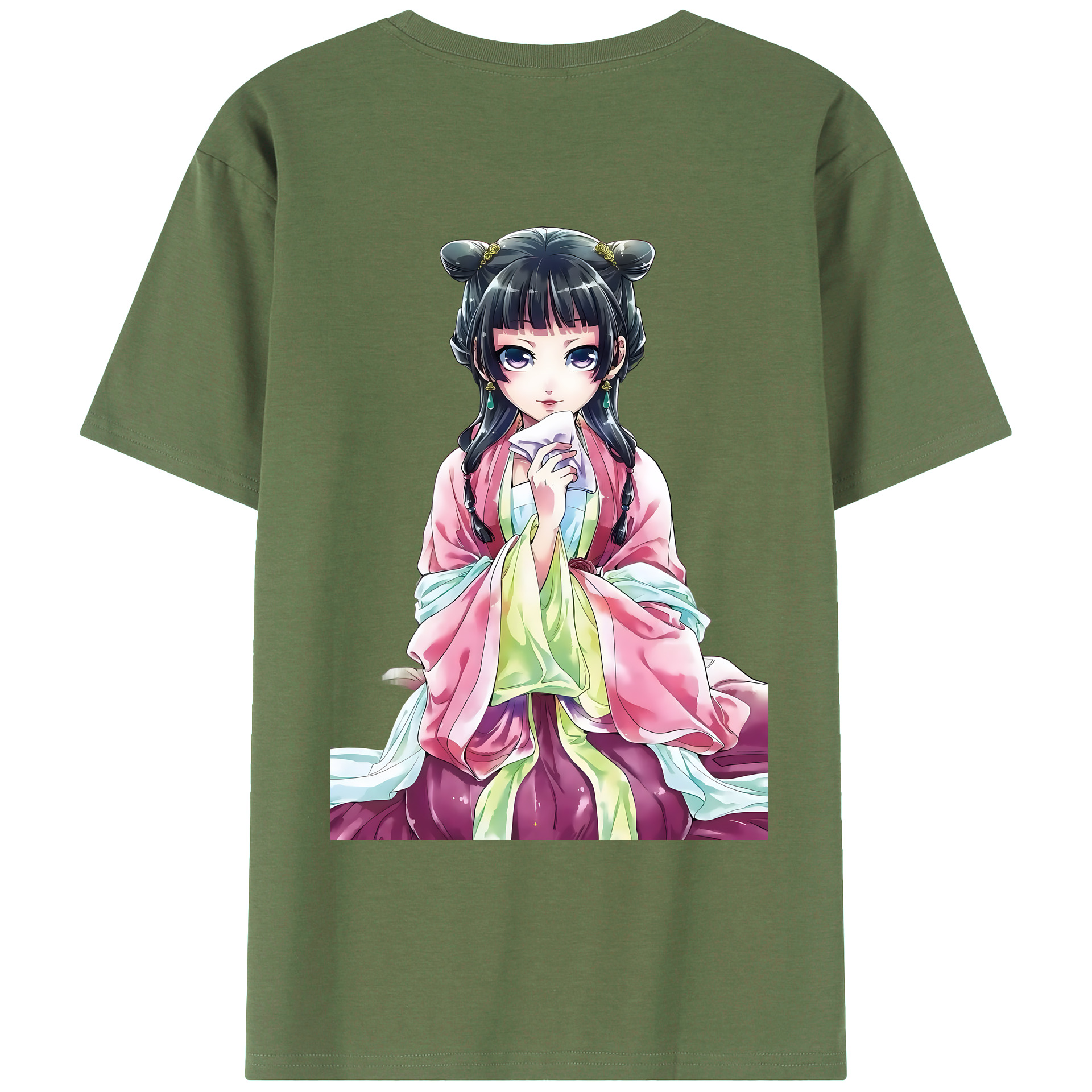 （画像用） 薬屋のひとりごと The Apothecary Diaries 綿100％ メンズ半袖Tシャツ（バックプリント） 通気性